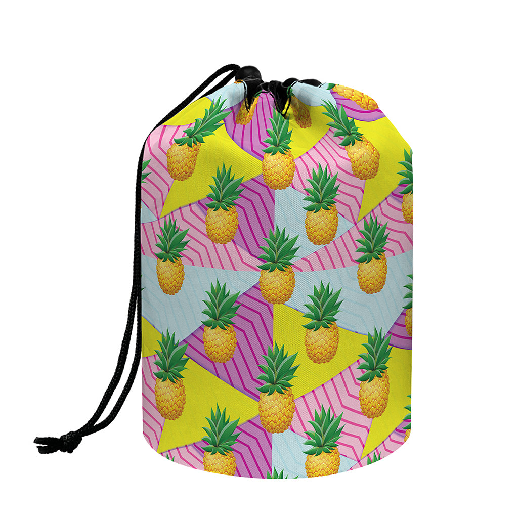 Zigzag Pineapple Pattern Print Drawstring Makeup Bag