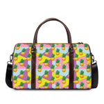 Zigzag Pineapple Pattern Print Duffle Bag