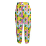 Zigzag Pineapple Pattern Print Fleece Lined Knit Pants