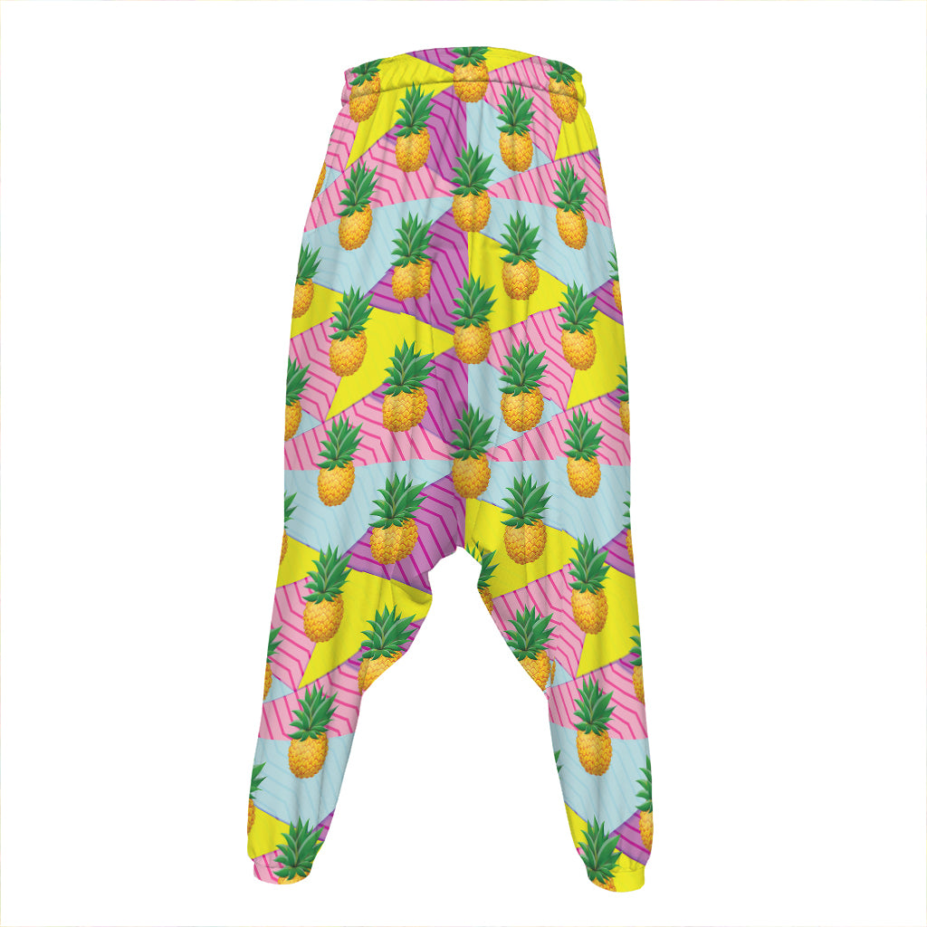Zigzag Pineapple Pattern Print Hammer Pants