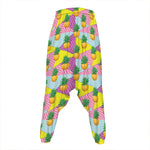 Zigzag Pineapple Pattern Print Hammer Pants