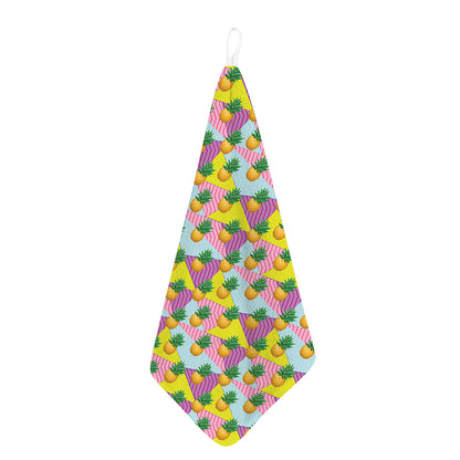 Zigzag Pineapple Pattern Print Hand Towel