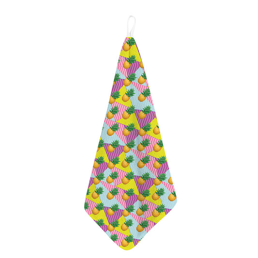 Zigzag Pineapple Pattern Print Hand Towel
