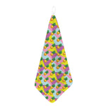 Zigzag Pineapple Pattern Print Hand Towel