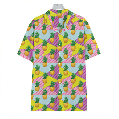 Zigzag Pineapple Pattern Print Hawaiian Shirt
