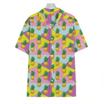Zigzag Pineapple Pattern Print Hawaiian Shirt