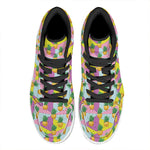 Zigzag Pineapple Pattern Print High Top Leather Sneakers