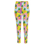 Zigzag Pineapple Pattern Print High-Waisted Pocket Leggings