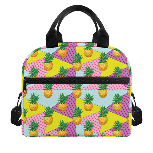 Zigzag Pineapple Pattern Print Insulated Lunch Bag