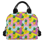 Zigzag Pineapple Pattern Print Insulated Lunch Bag
