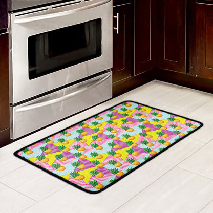 Zigzag Pineapple Pattern Print Kitchen Mat