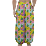 Zigzag Pineapple Pattern Print Lantern Pants