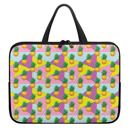 Zigzag Pineapple Pattern Print Laptop Sleeve With Handle