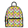 Zigzag Pineapple Pattern Print Leather Backpack