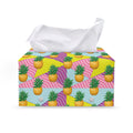 Zigzag Pineapple Pattern Print Leather Tissue Box Cover