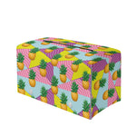 Zigzag Pineapple Pattern Print Leather Tissue Box Cover