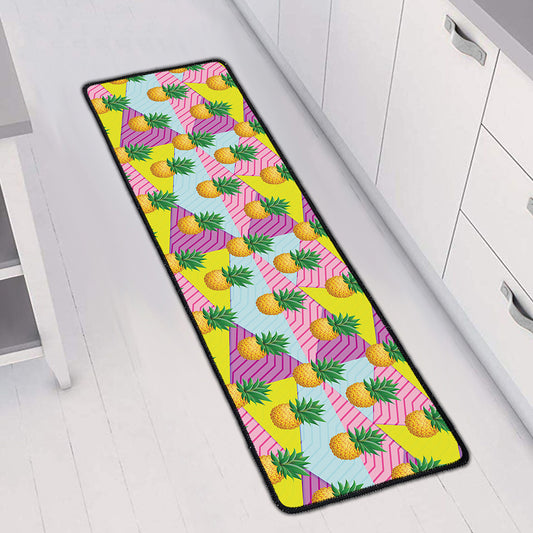 Zigzag Pineapple Pattern Print Long Kitchen Mat