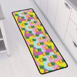 Zigzag Pineapple Pattern Print Long Kitchen Mat
