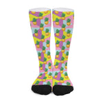 Zigzag Pineapple Pattern Print Long Socks