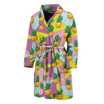 Zigzag Pineapple Pattern Print Men's Bathrobe
