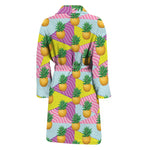 Zigzag Pineapple Pattern Print Men's Bathrobe