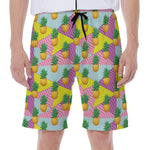 Zigzag Pineapple Pattern Print Men's Beach Shorts