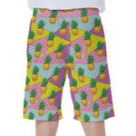 Zigzag Pineapple Pattern Print Men's Beach Shorts
