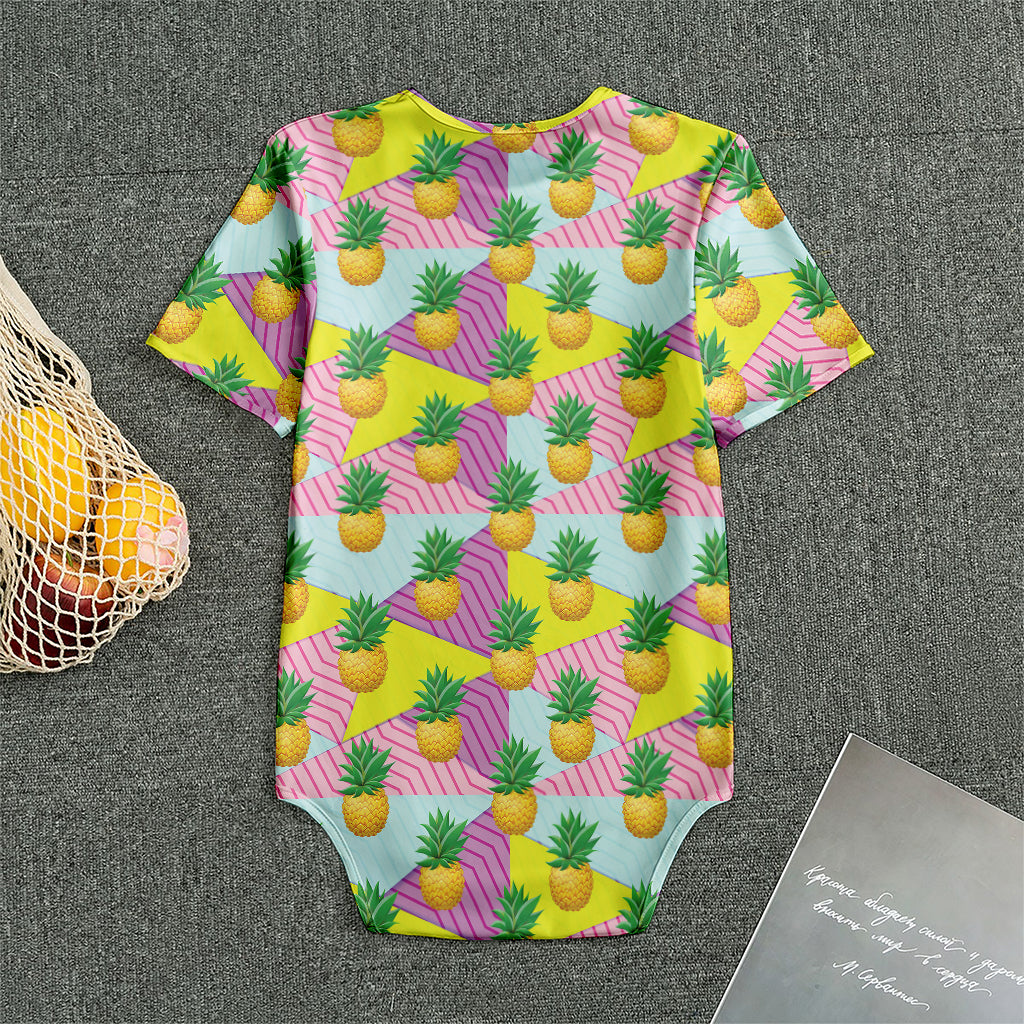 Zigzag Pineapple Pattern Print Men's Bodysuit