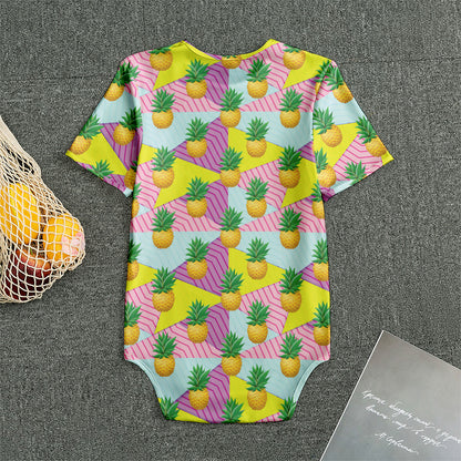 Zigzag Pineapple Pattern Print Men's Bodysuit