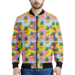 Zigzag Pineapple Pattern Print Men's Bomber Jacket