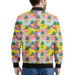 Zigzag Pineapple Pattern Print Men's Bomber Jacket