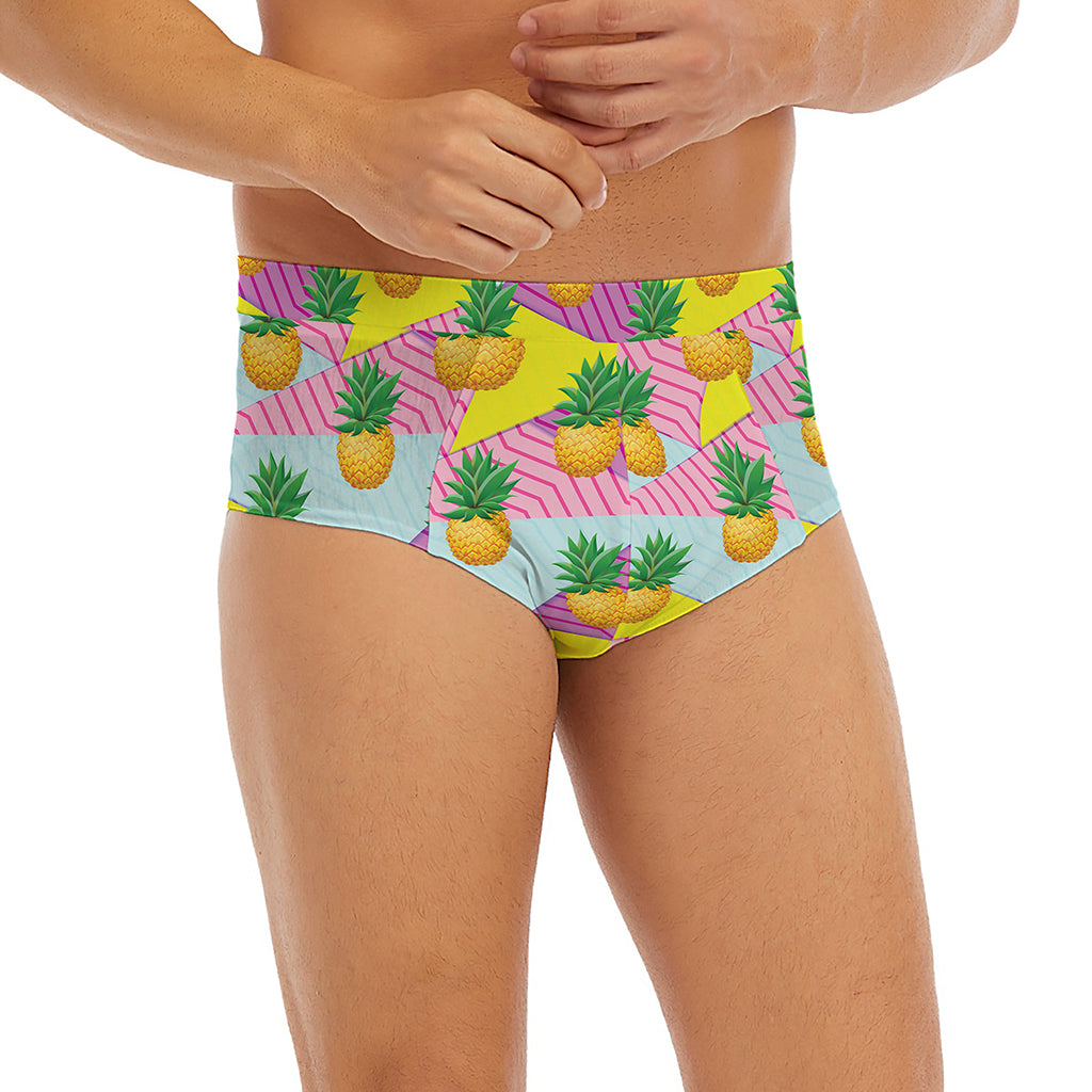 Zigzag Pineapple Pattern Print Men's Briefs