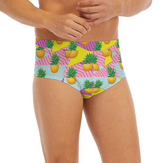 Zigzag Pineapple Pattern Print Men's Briefs