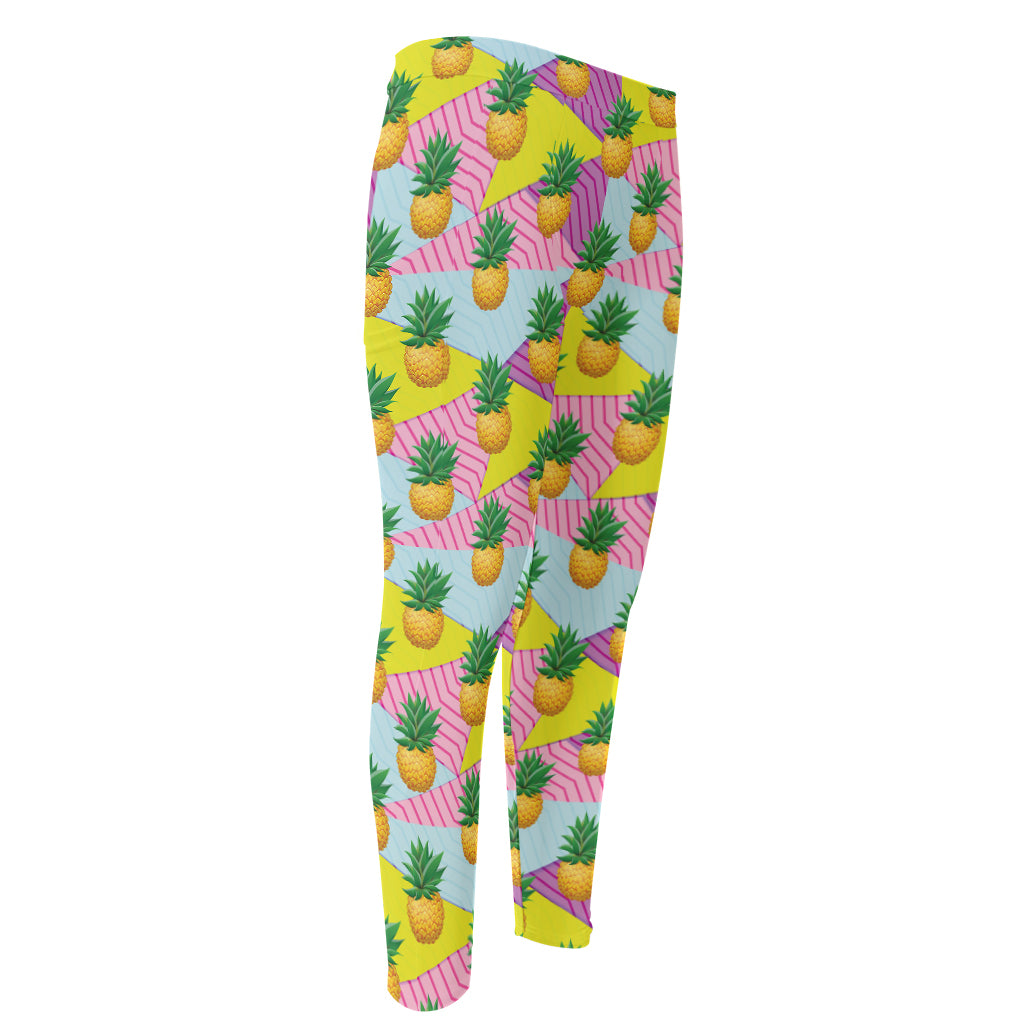 Zigzag Pineapple Pattern Print Men's Compression Pants