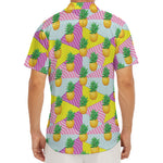 Zigzag Pineapple Pattern Print Men's Deep V-Neck Shirt