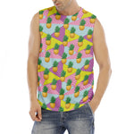 Zigzag Pineapple Pattern Print Men's Fitness Tank Top