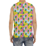 Zigzag Pineapple Pattern Print Men's Fitness Tank Top