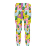 Zigzag Pineapple Pattern Print Men's leggings