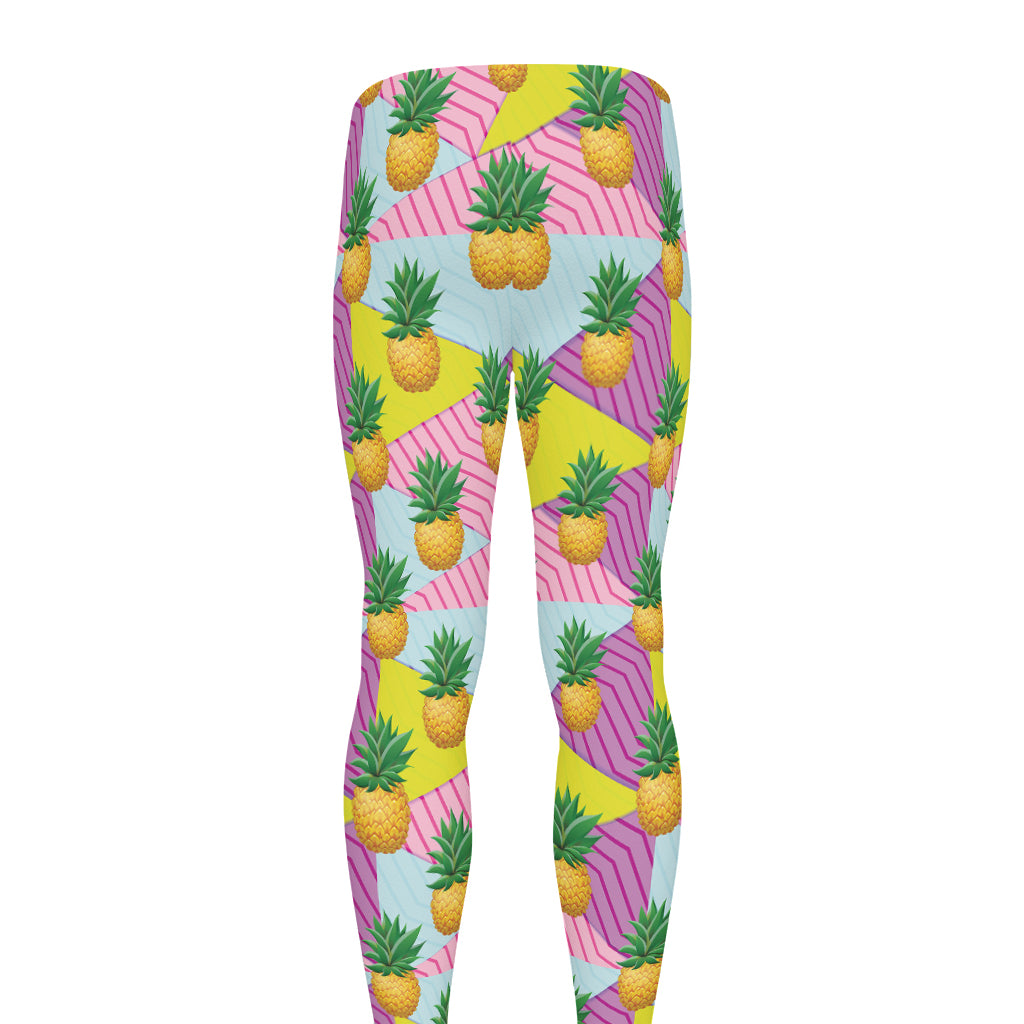 Zigzag Pineapple Pattern Print Men's leggings