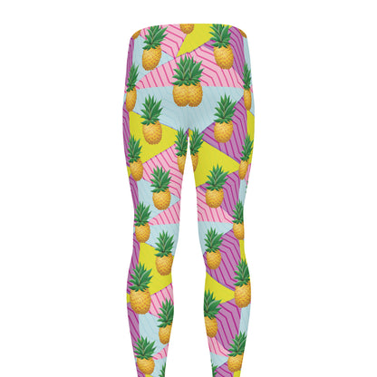 Zigzag Pineapple Pattern Print Men's leggings