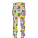 Zigzag Pineapple Pattern Print Men's leggings