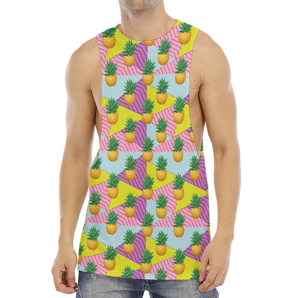 Zigzag Pineapple Pattern Print Men's Muscle Tank Top