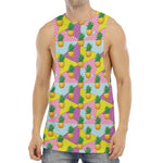 Zigzag Pineapple Pattern Print Men's Muscle Tank Top