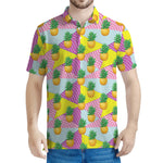 Zigzag Pineapple Pattern Print Men's Polo Shirt