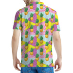 Zigzag Pineapple Pattern Print Men's Polo Shirt