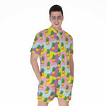 Zigzag Pineapple Pattern Print Men's Rompers
