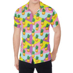 Zigzag Pineapple Pattern Print Men's Shirt