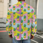 Zigzag Pineapple Pattern Print Men's Shirt Jacket