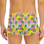 Zigzag Pineapple Pattern Print Men's Short Boxer Briefs