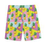 Zigzag Pineapple Pattern Print Men's Sports Shorts